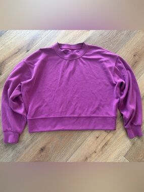 Lululemon Women's Cropped Crewneck Sweatshirt - Berry Pink- size 6